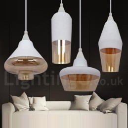 Europäische Retro Lounge Glas Pendelleuchte