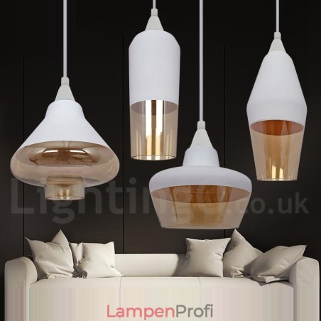 Europäische Retro Lounge Glas Pendelleuchte