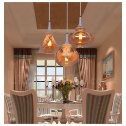 Europäische moderne zeitgenössische Lounge Glas Pendelleuchte