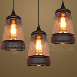 Europäische Retro Lounge Glas Pendelleuchte