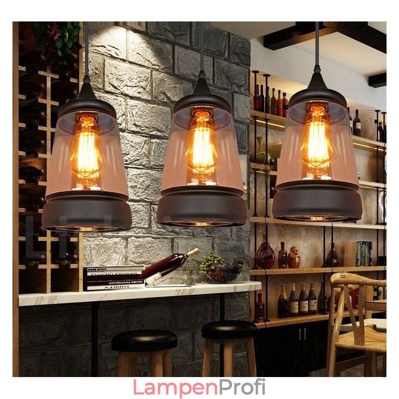 Europäische Retro Lounge Glas Pendelleuchte