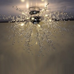 Moderner Globe Crystal Chrome Metal Kronleuchter