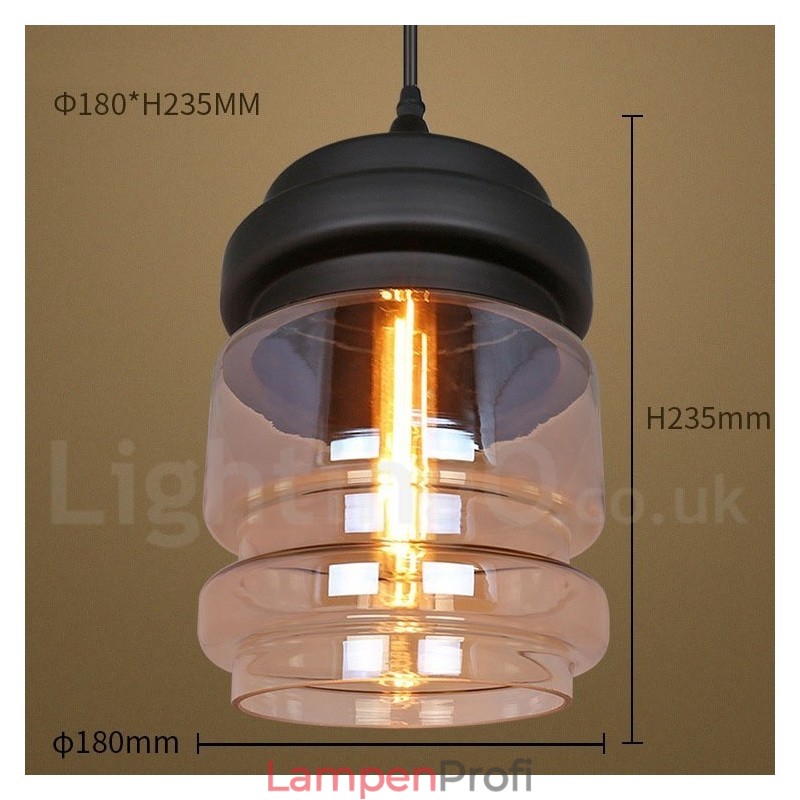 Rustikale Glaspendelleuchte Europäische Lounge-Pendelleuchte