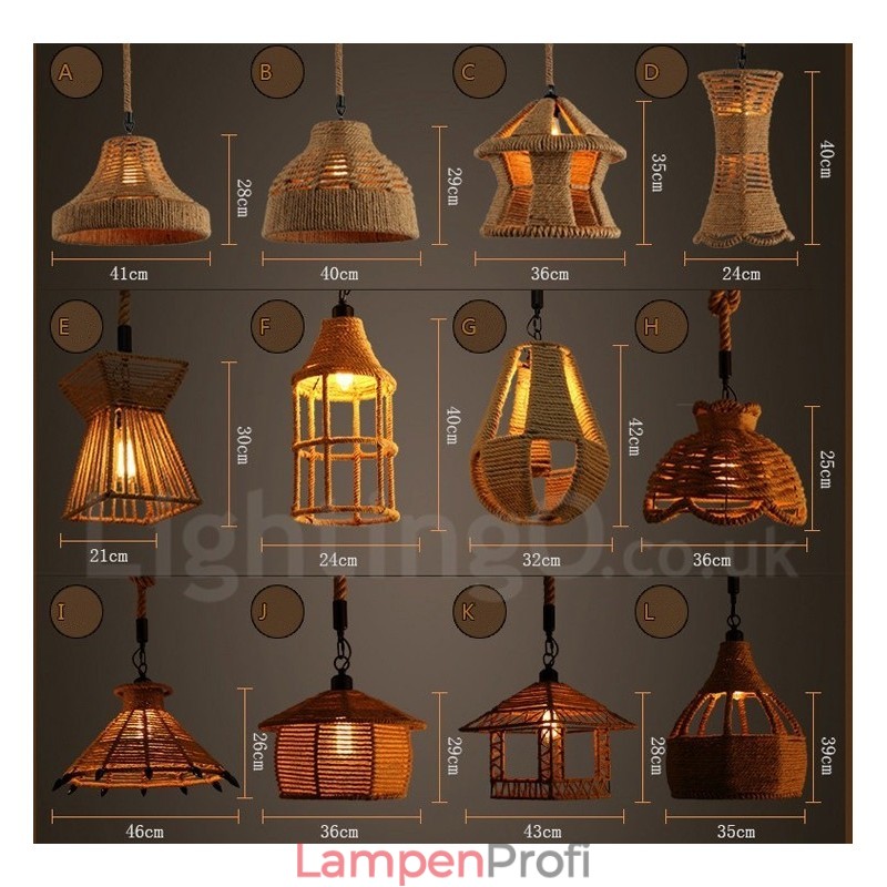 1 Licht Rustikale Lodge Pendelleuchte Cafe Hanfseil Pendelleuchte