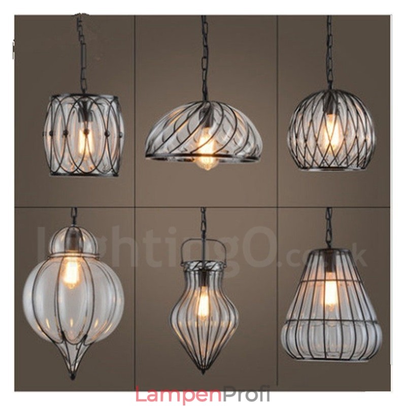 1 Licht Vintage Cafe Glas Pendelleuchte Loft Pendelleuchte