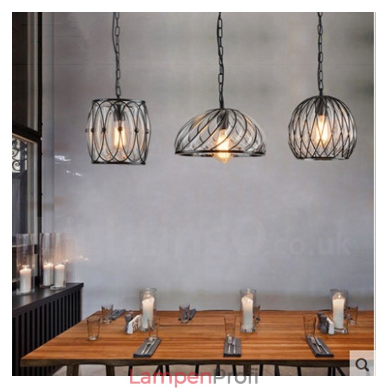 1 Licht Vintage Cafe Glas Pendelleuchte Loft Pendelleuchte