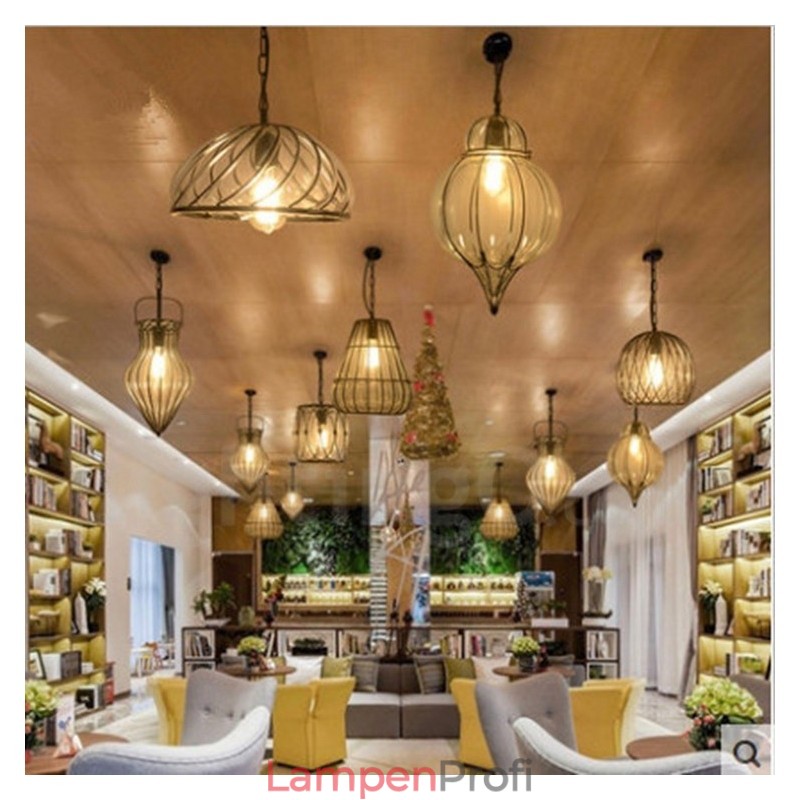 1 Licht Vintage Cafe Glas Pendelleuchte Loft Pendelleuchte