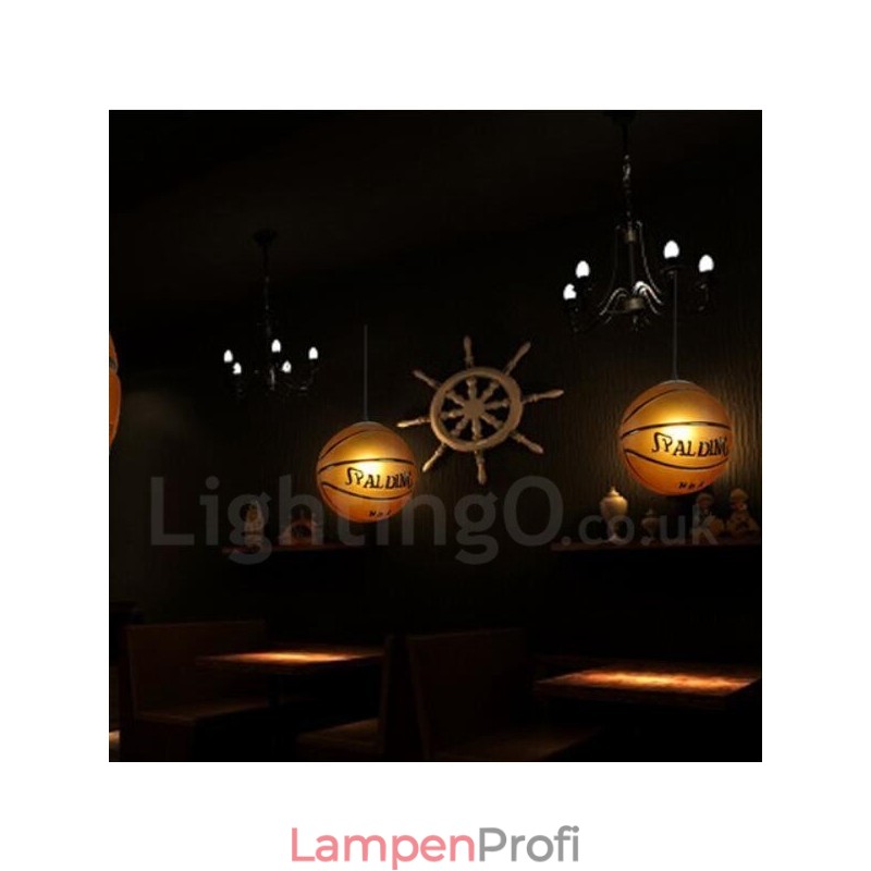 1 Licht Vintage Modern Zeitgenössische Basketball Glasschirm Pendelleuchte