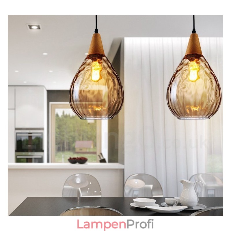 1 Licht nordischen Stil moderne zeitgenössische Glas Pendelleuchte