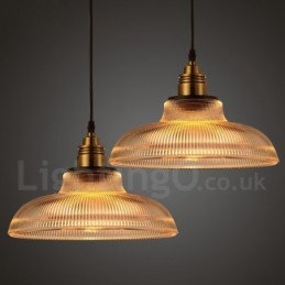 1-flammige Vintage-Pendelleuchte aus Glas