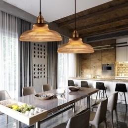 1-flammige Vintage-Pendelleuchte aus Glas