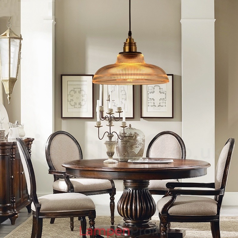 1-flammige Vintage-Pendelleuchte aus Glas