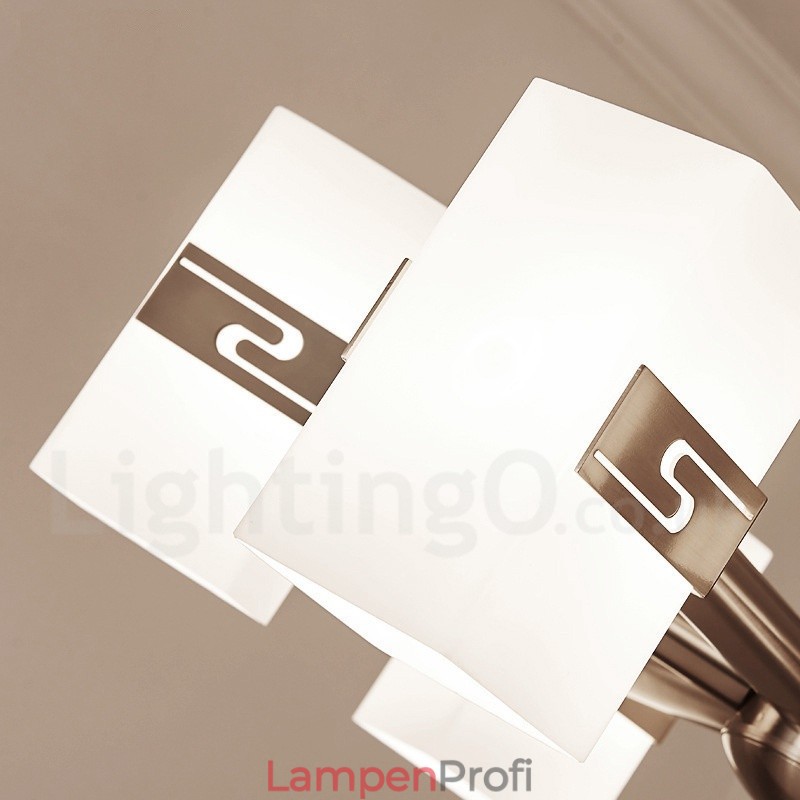 Moderner zeitgenössischer Kronleuchter mit 6 Lichtern und Glasschirm