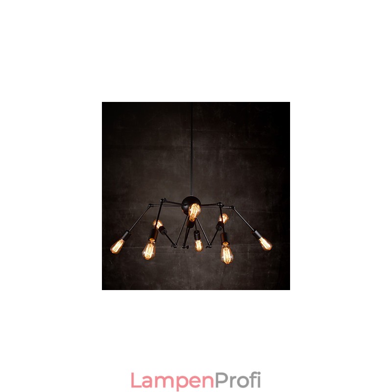 Kreativer Kronleuchter mit 8 Lichtern, gebürstetes Nickel