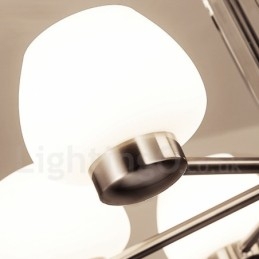 Moderner Kronleuchter mit 8 Lichtern und Glasschirm