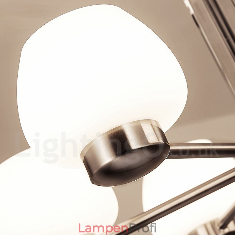Moderner Kronleuchter mit 8 Lichtern und Glasschirm