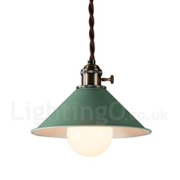 1-flammige, moderne Pendelleuchte aus Stahl mit Stahlschirm