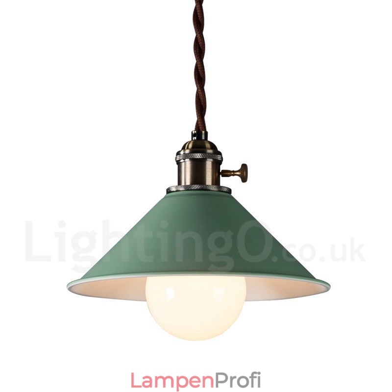 1-flammige, moderne Pendelleuchte aus Stahl mit Stahlschirm