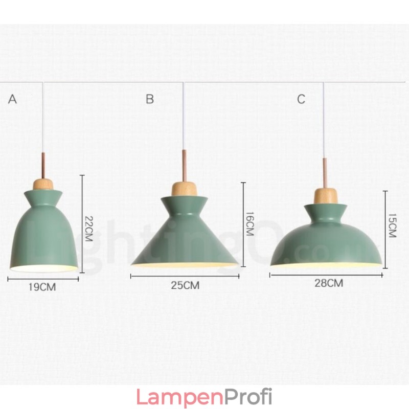1-flammige, moderne Pendelleuchte aus Stahl mit Schirm aus Aluminiumlegierung