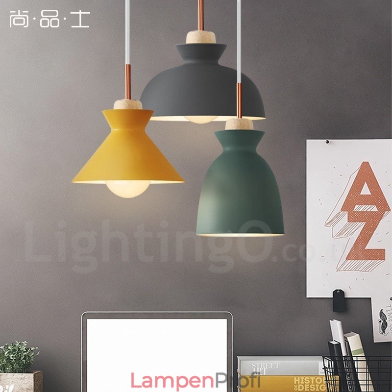 1-flammige, moderne Pendelleuchte aus Stahl mit Schirm aus Aluminiumlegierung