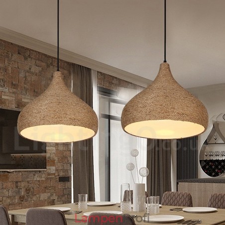 1 Light Retro Rustic Hemp Rope Pendant Light with Hemp Rope Shade 1 Light Retro Rustic Hemp Rope Pendant Light with Hemp Rope Shade