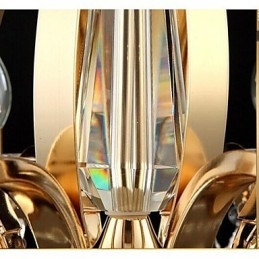 Hochwertiger Kronleuchter aus goldenem Schmiedeeisen und Kristall, 8 Lichter