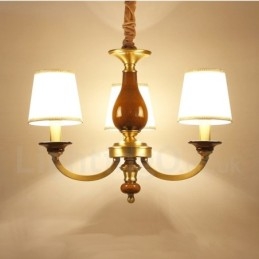 3-flammige Retro-Pendelleuchte aus rustikalem Messing mit Glasschirm