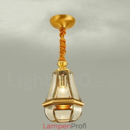 1 Licht Retro Rustikal Luxus Messing Pendelleuchte Kronleuchter mit Glasschirm 1 Licht Retro Rustikal Luxus Messing Pendelleuchte Kronleuchter mit Glasschirm