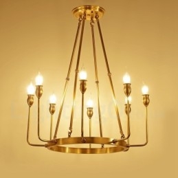 6 Licht 8 Licht Retro Rustikal Luxus Messing Pendelleuchte Kronleuchter