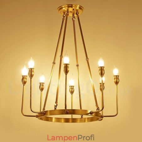 6 Licht 8 Licht Retro Rustikal Luxus Messing Pendelleuchte Kronleuchter 6 Licht 8 Licht Retro Rustikal Luxus Messing Pendelleuchte Kronleuchter