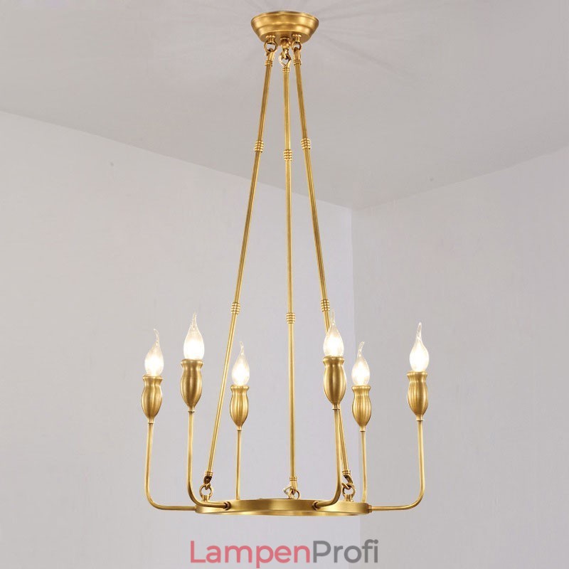 6 Licht 8 Licht Retro Rustikal Luxus Messing Pendelleuchte Kronleuchter