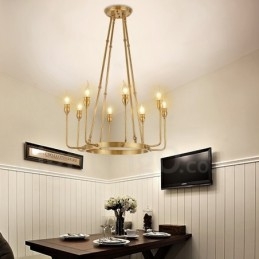 6 Licht 8 Licht Retro Rustikal Luxus Messing Pendelleuchte Kronleuchter