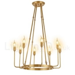 6 Licht 8 Licht Retro Rustikal Luxus Messing Pendelleuchte Kronleuchter