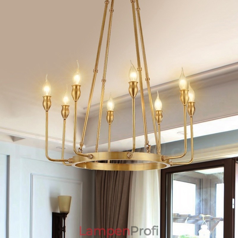 6 Licht 8 Licht Retro Rustikal Luxus Messing Pendelleuchte Kronleuchter