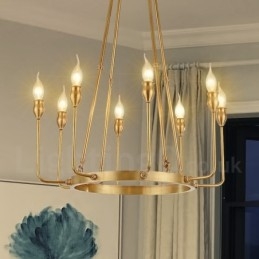 6 Licht 8 Licht Retro Rustikal Luxus Messing Pendelleuchte Kronleuchter