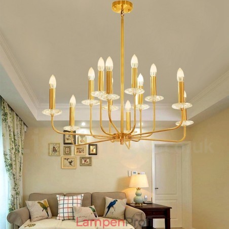 12 Licht Retro Rustikal Luxus Messing Pendelleuchte Kronleuchter 12 Licht Retro Rustikal Luxus Messing Pendelleuchte Kronleuchter