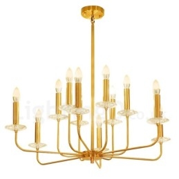 12 Licht Retro Rustikal Luxus Messing Pendelleuchte Kronleuchter
