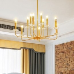 12 Licht Retro Rustikal Luxus Messing Pendelleuchte Kronleuchter