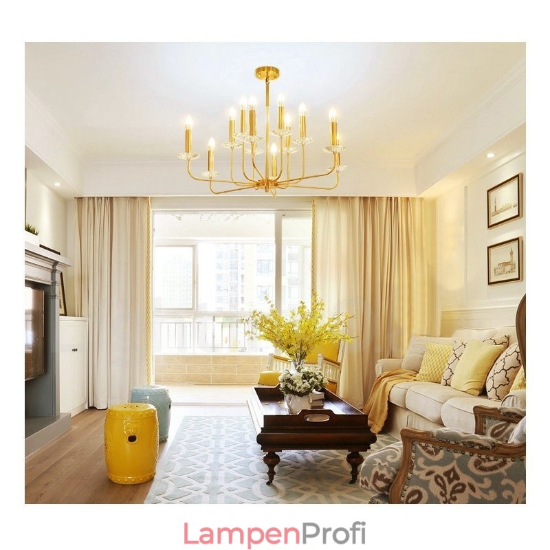 12 Licht Retro Rustikal Luxus Messing Pendelleuchte Kronleuchter