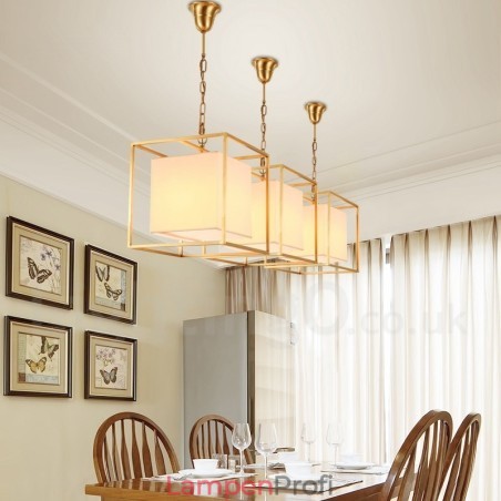 1 Licht Retro Rustikal Luxus Messing Pendelleuchte Kronleuchter mit Stoffschirm 1 Licht Retro Rustikal Luxus Messing Pendelleuchte Kronleuchter mit Stoffschirm