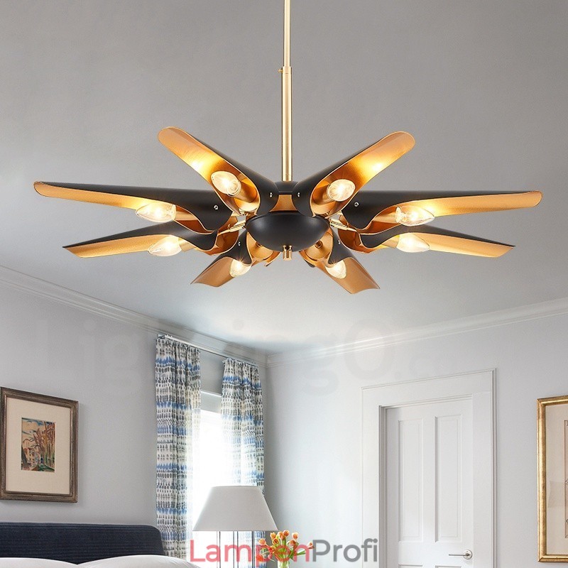 8-flammiger Retro-rustikaler Luxus-Pendelleuchter aus Aluminiumlegierung mit Lampenschirm aus Aluminiumlegierung