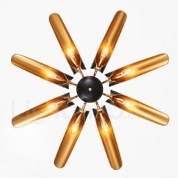 8-flammiger Retro-rustikaler Luxus-Pendelleuchter aus Aluminiumlegierung mit Lampenschirm aus Aluminiumlegierung