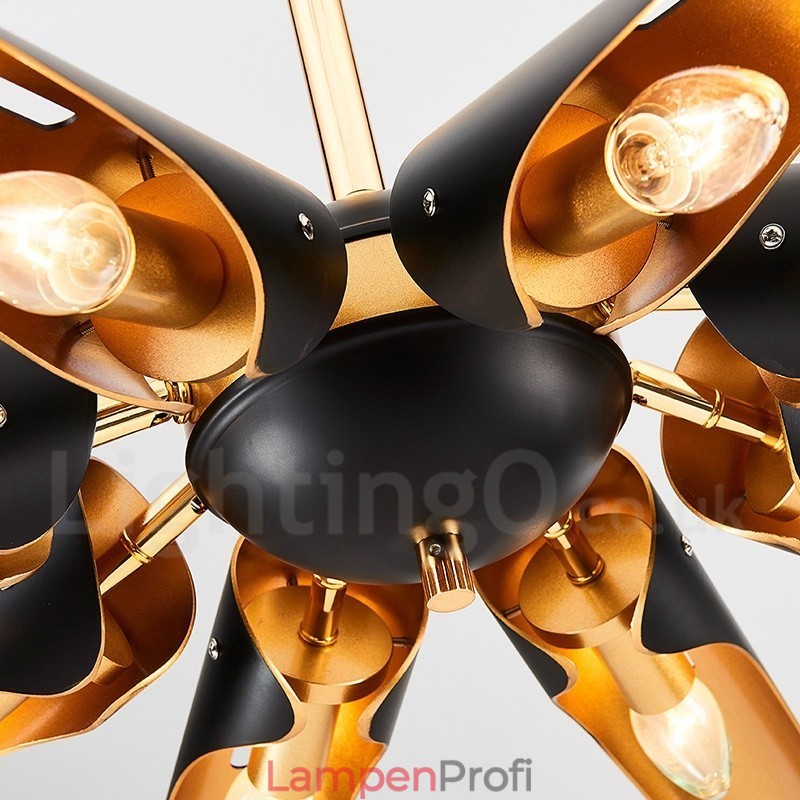 8-flammiger Retro-rustikaler Luxus-Pendelleuchter aus Aluminiumlegierung mit Lampenschirm aus Aluminiumlegierung