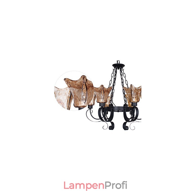 Kronleuchter 6 Lichter Glas Traditionell Klassisch Vintage