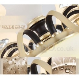 8-flammige Retro-Pendelleuchte im rustikalen Stil mit Kristallglasschirm