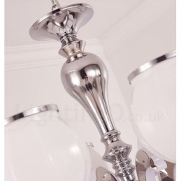 8-flammige, moderne, luxuriöse Pendelleuchte mit Glasschirm