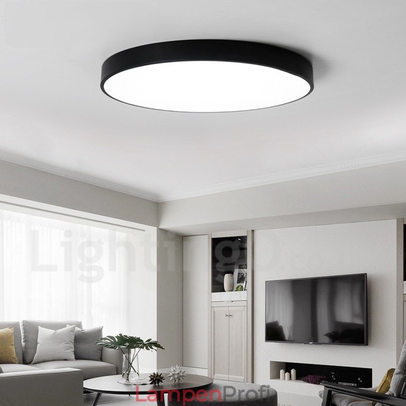 Ultradünne, dimmbare, moderne Deckenleuchten im zeitgenössischen nordischen Stil mit Acrylschirm und Fernbedienung, können auch als Wandleuchte verwendet werden.
