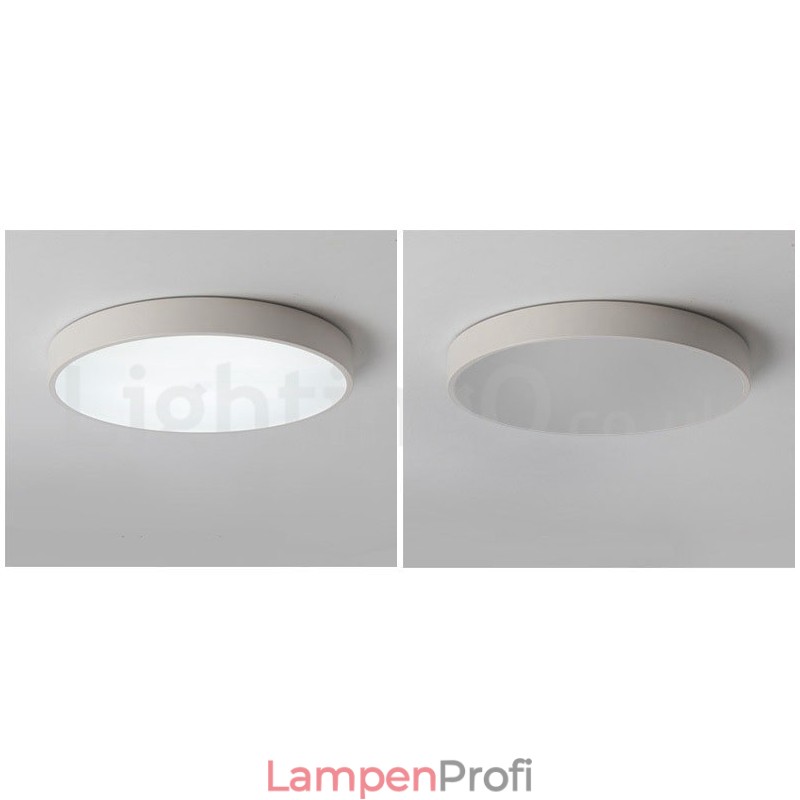 Ultradünne, dimmbare, moderne Deckenleuchten im zeitgenössischen nordischen Stil mit Acrylschirm und Fernbedienung, können auch als Wandleuchte verwendet werden.