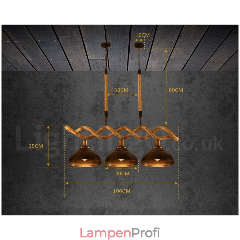 3-flammige Pendelleuchte Deckenlampe