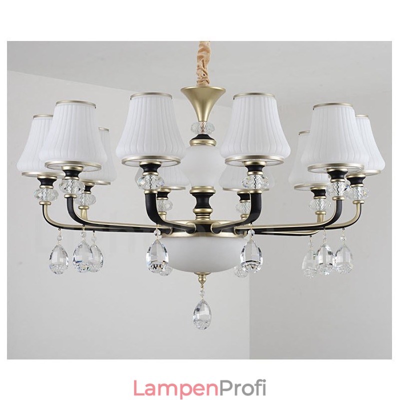Moderne zeitgenössische Retro Luxus Kristall Pendelleuchte Kronleuchter mit Glasschirm